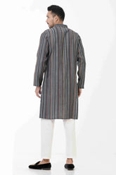 Men's Panjabi (Navy Stripe)